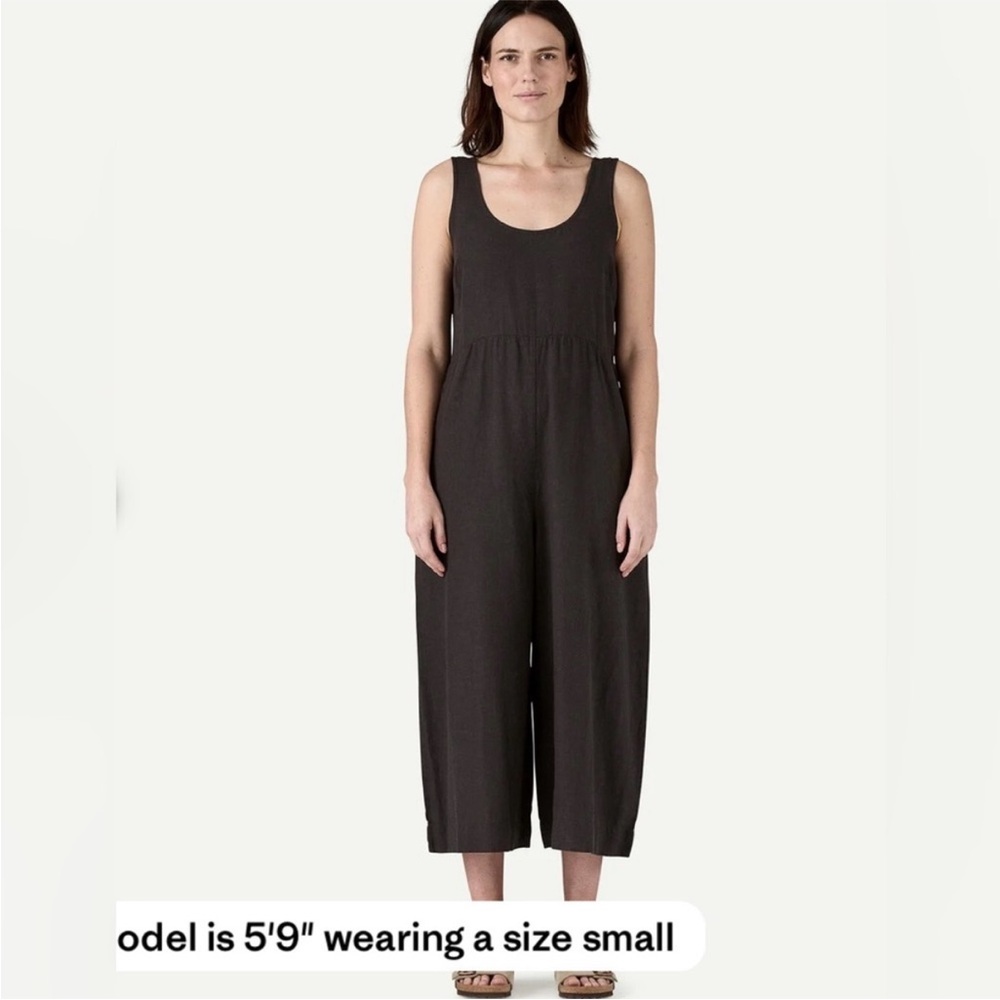 Patagonia Sleeveless Wide-Leg Garden Island Jumpsuit in Soft Black